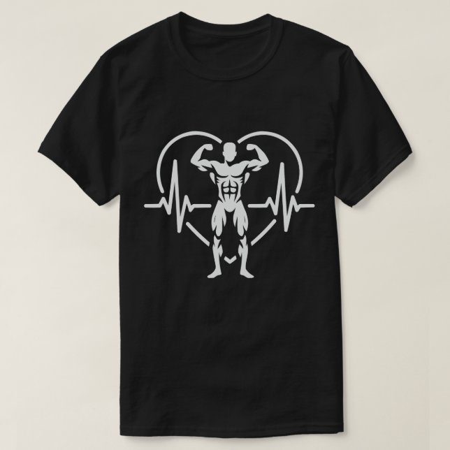 Strength Heartbeat Gym Motivation T Shirt (Design framsida)