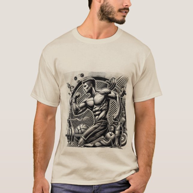 Strength Mode: Athletic Energy Design T Shirt (Framsida)