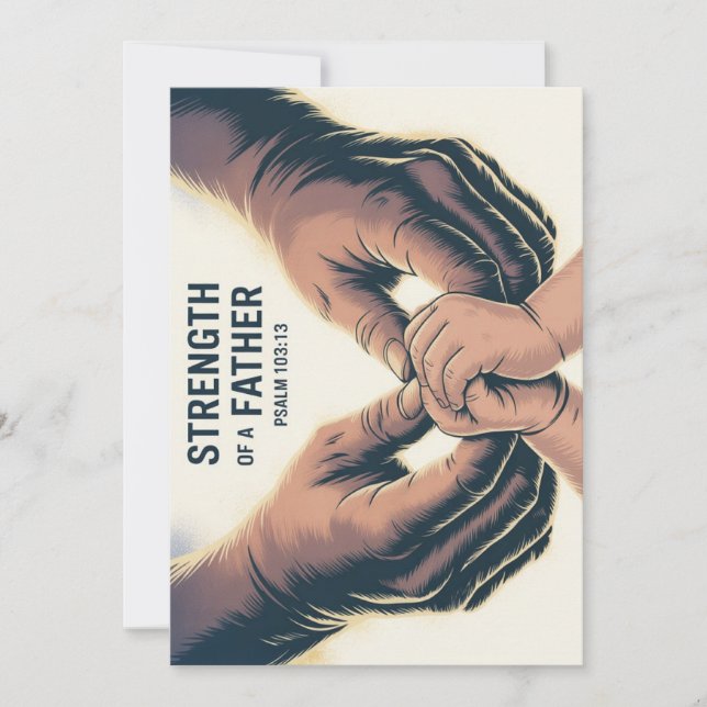 Strength Of A Father Father's Day Christian Card Tack Kort (Framsida)