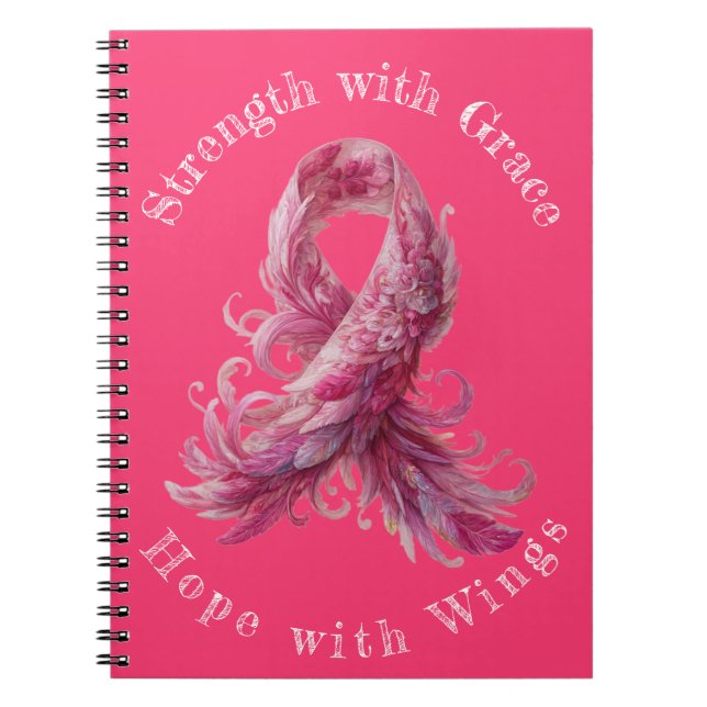 Strength with Grace – Breast Cancer Awareness  Anteckningsbok (Framsidan)