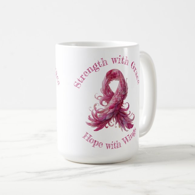 Strength with Grace – Breast Cancer Awareness  Kaffemugg (Framsida höger)