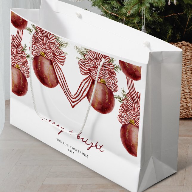 Streppad Ornament jul-Helgdag Merry Bright (Skapare uppladdad)