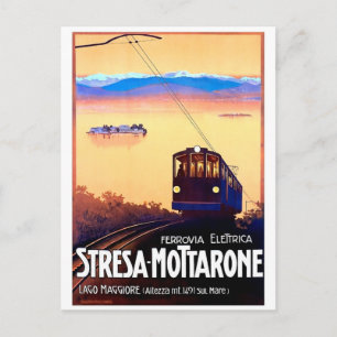 Stresa-Mottarone elektriska järnväg, Italien, vint Vykort