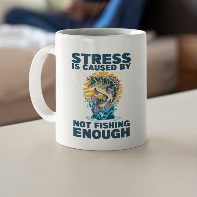 Stress is Caused by Not Fishing Enough Fishing Kaffemugg (Skapare uppladdad)