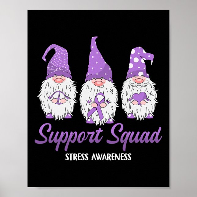Stressa Awarene på Gnome Support Squad Lavender Ri Poster (Framsidan)
