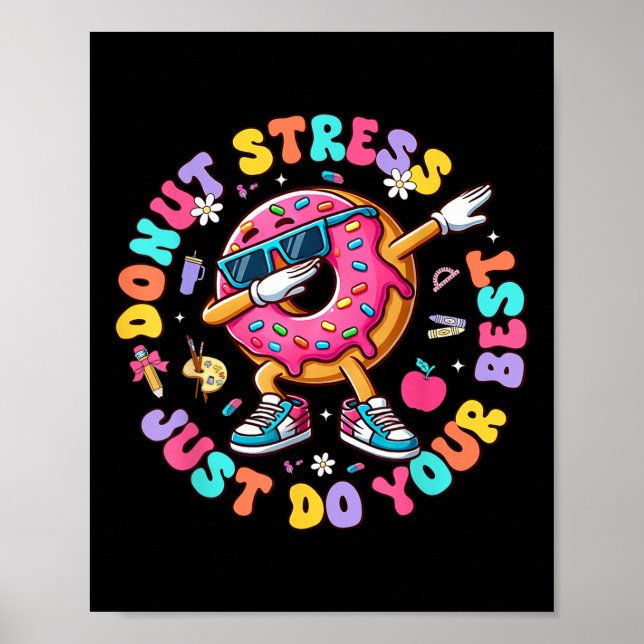Stressa bara med din bästa dagstest för Groovy-tes Poster (Framsidan)