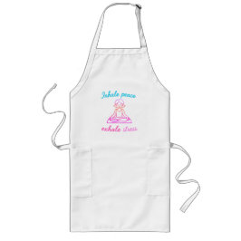 Stressa Inhale Peace Exhale | Minnsam Yoga Graphic Långt Förkläde