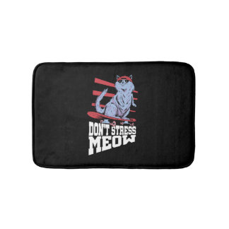 Stressa inte Meow Stressa medvetandemånad Badrumsmatta