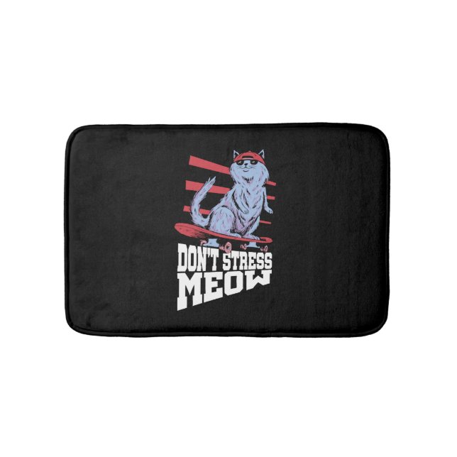 Stressa inte Meow Stressa medvetandemånad Badrumsmatta (Framsidan)