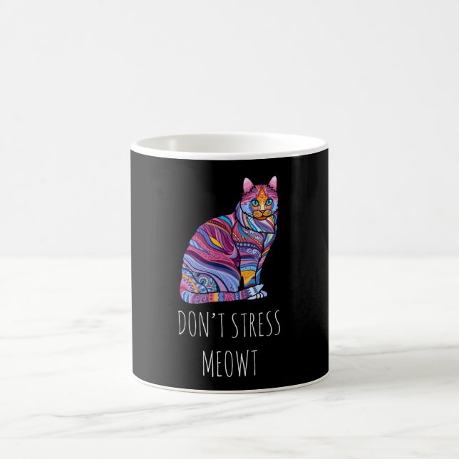 Stressa inte Meowt - Funny Cat Kitten Kaffemugg (Center)