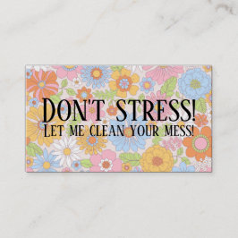 Stressa inte Städning Blommigt Visitkort