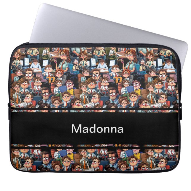 Stressa svart arbete laptop fodral (Framsidan)