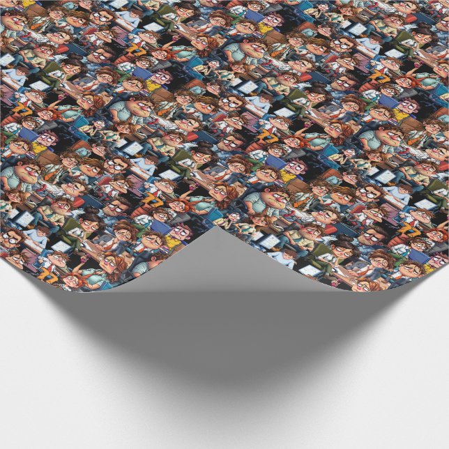 Stressa svart arbete presentpapper (Hörn)