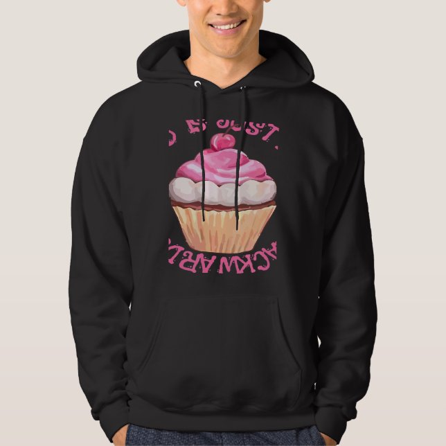 Stressad är bara efterrätter baklänges  Cupcake Hoodie (Framsida)
