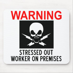Stressad arbetare musmatta