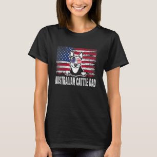 Stressad Australienskt Nötkreatur Pappa Usa Flagga T Shirt