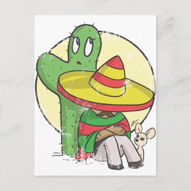 stressad chibi sombrero vykort (Framsida)