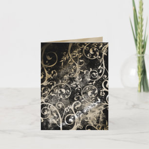 Stressad Damask Gothic Grunge Bröllop RSVP Inbjudan