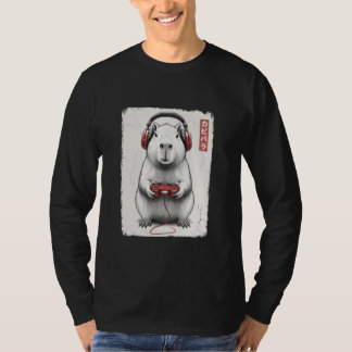 Stressad Gamer Japansk Konst Rolig Capybara Video T Shirt