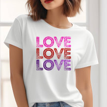 Stressad Glitter Kärlek Alla Hjärtans Dag T-shirt