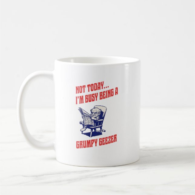 Stressad Grinig Gubbe Kaffemugg (Vänster)