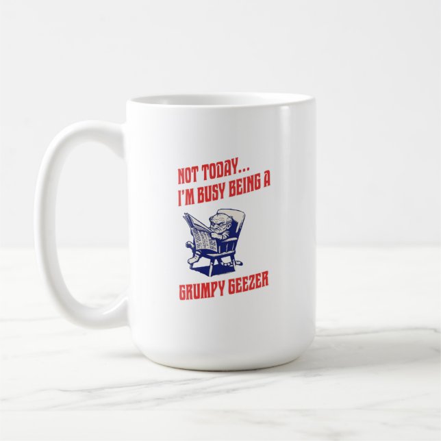 Stressad Grinig Gubbe Kaffemugg (Vänster)