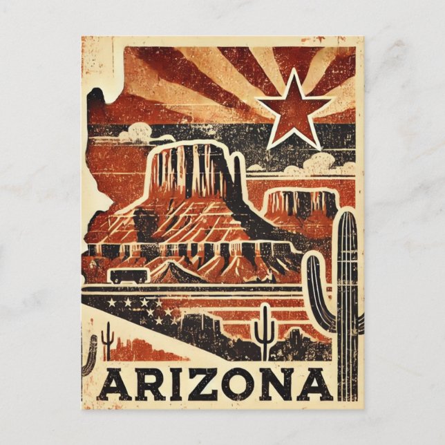 Stressad Grunge Arizona Vykort (Framsida)