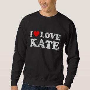 Stressad Grunge Sliten Stil Jag älskar Kate Lång Ärmad Tröja