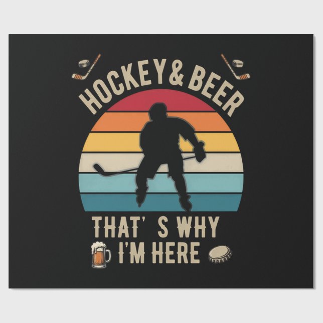 Stressad hockey och öl pun hockey presentpapper (Platt)