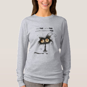 Stressad katt Jag mår bra Allting är bra T Shirt