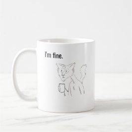 Stressad Katt, Konstig Illustrerad Kattmugg Kaffemugg