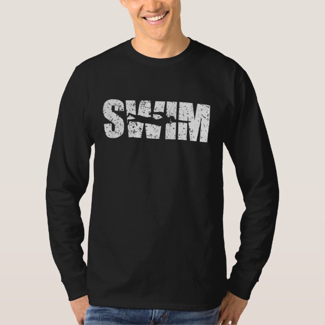 Stressad Look Simning   För Simmare  Simmare T Shirt (Framsida)