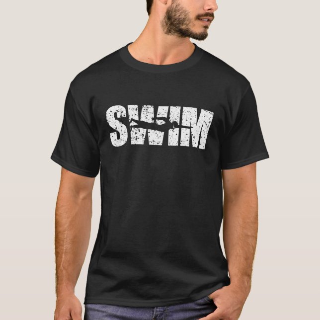 Stressad look simning   För simmare  Simmare T Shirt (Framsida)