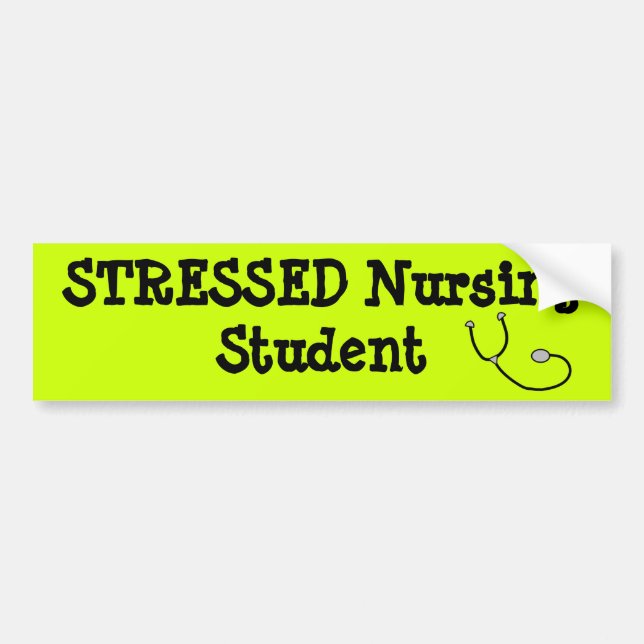 Stressad sjukvårdstudentbildekal bildekal (Framsidan)