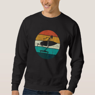 Stressad Skelett Surfer Vintage Surfer Premium Lång Ärmad Tröja
