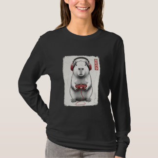 Stressad spelare Japansk konst Rolig Capybara-vide T Shirt