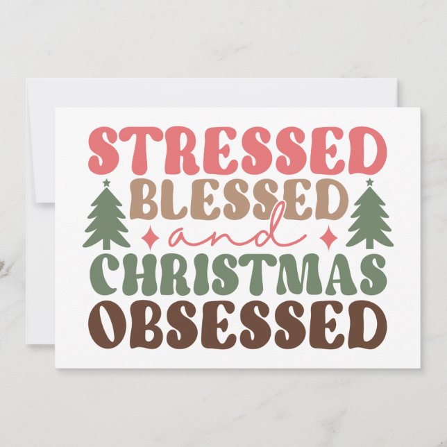 Stressad, Tacksam och Julgalen Kort (Framsida)