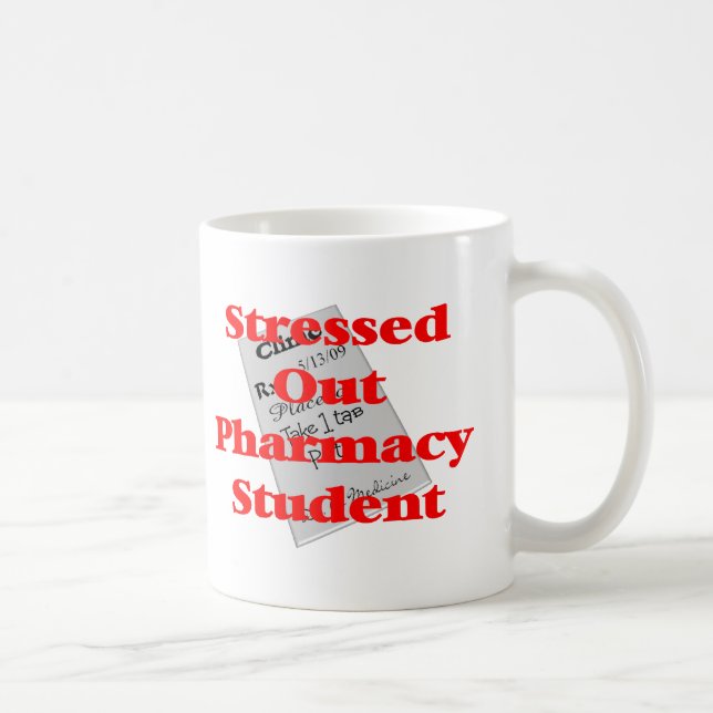 stressad ut apotekstudent kaffemugg (Höger)