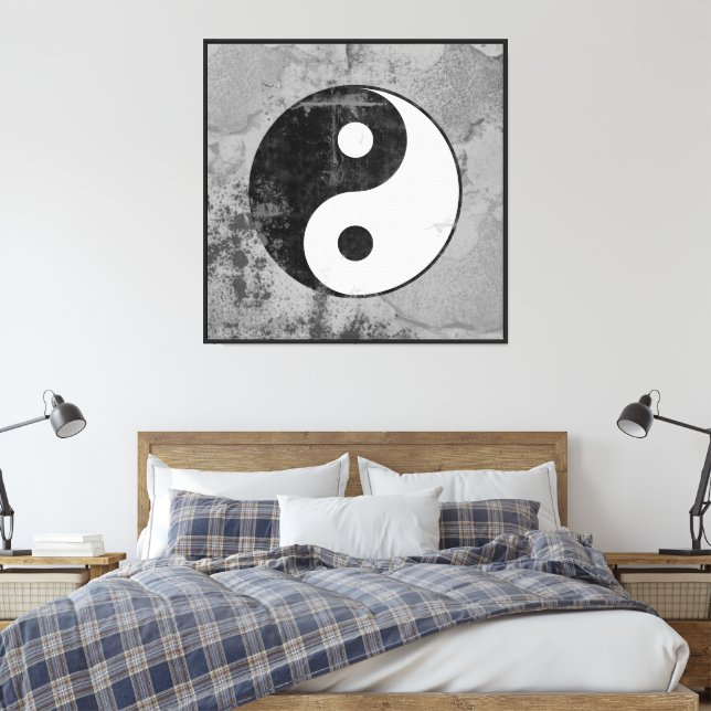 Stressad Yin Yang-symbol Canvastryck (Insitu (sovrum))