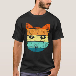 Stressade katter Retro solnedgång galsen kattdam T Shirt