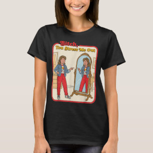 Stressar Ut Roligt Sarksatisk Kvinna Spegel Retro T Shirt