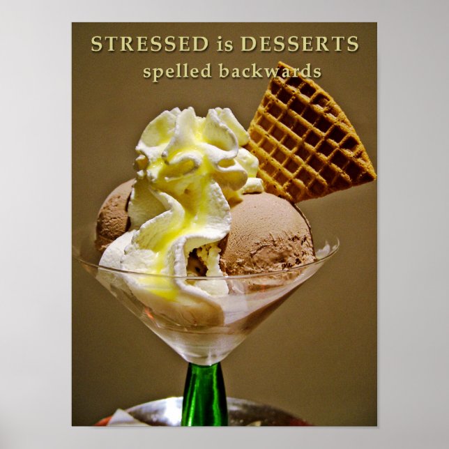 STRESSAT är DESSERTS spaltade bakåt Poster (Framsidan)