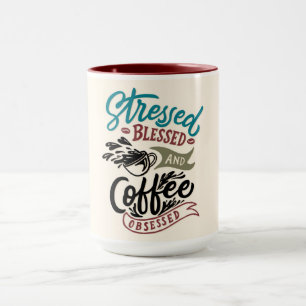 Stressat bläck- och kaffefärgade Mugg