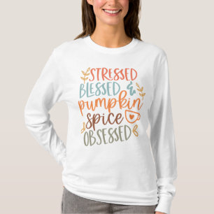 Stressat blankt och pumpkin-valsfall t shirt