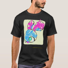 Stressat Bunny på en svart T Shirt