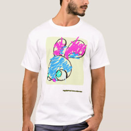 Stressat Bunny på en vit T Shirt