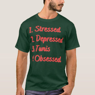 Stressat deprimerad tunis har observerats t shirt