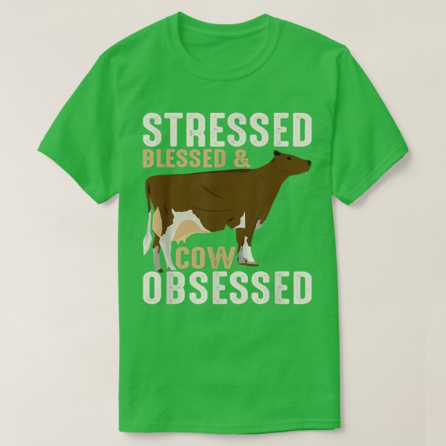 Stressat dräktiga och kotbelagda tamdjur av nötkre t shirt (Design framsida)