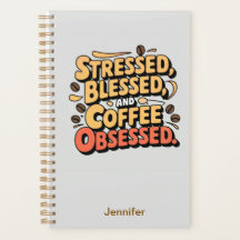 Stressat, färgad och kaffebelagd planner
