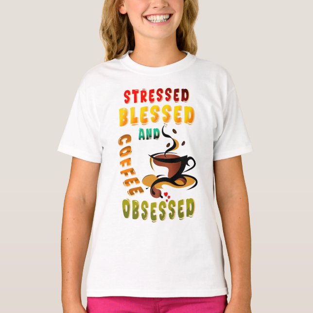 Stressat, färgade och kaffebehandlade t shirt (Framsida)